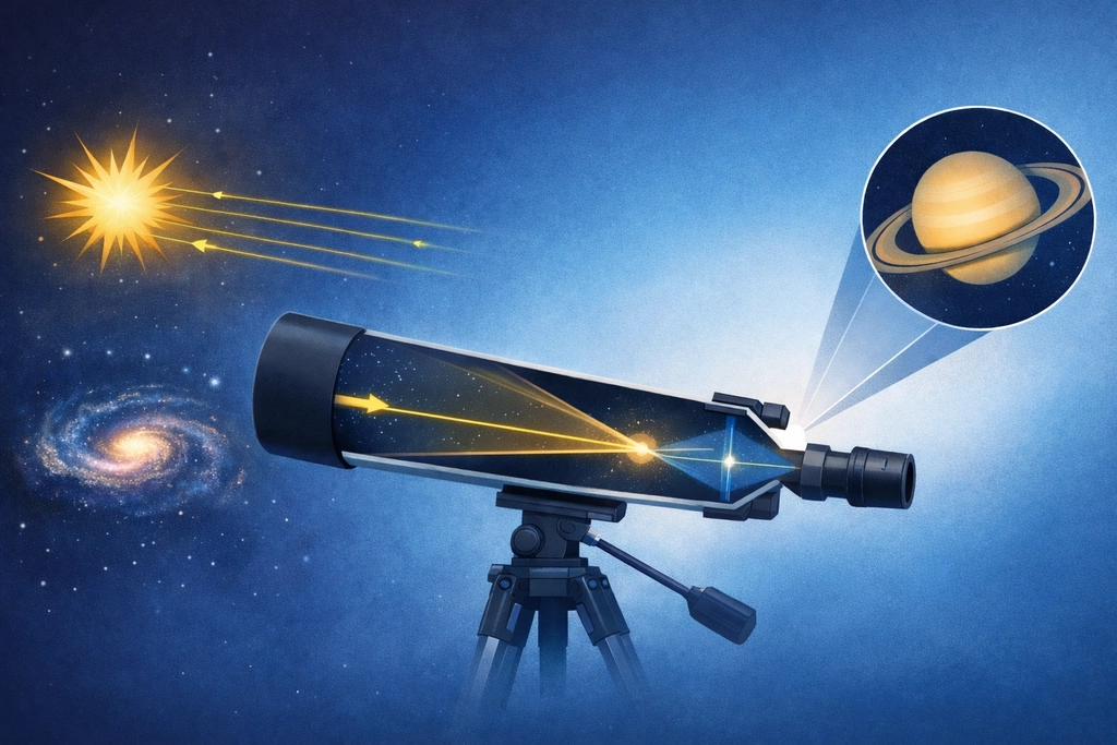 Schema fonctionnement téléscope