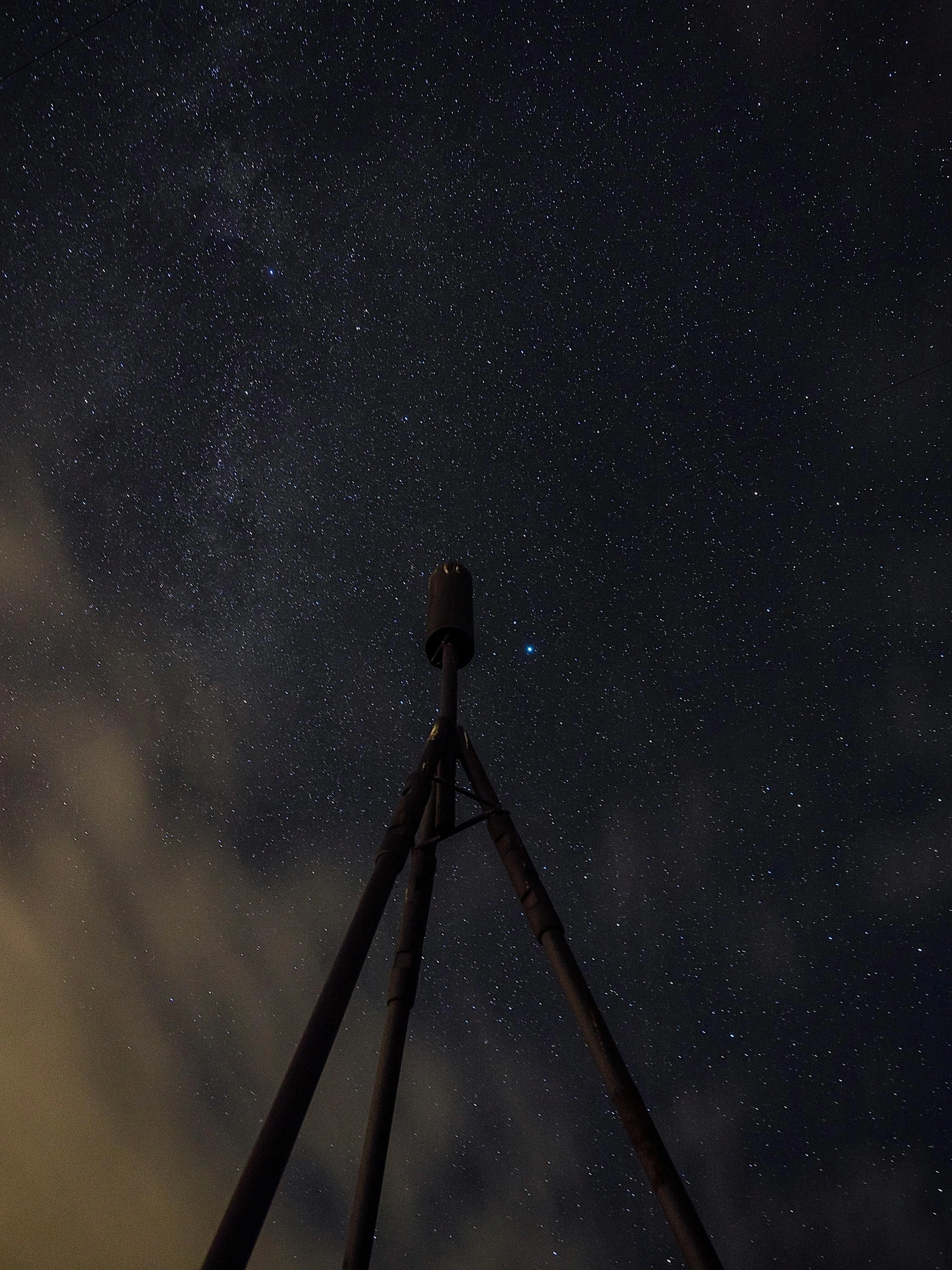 Ciel étoilé avec un téléscope