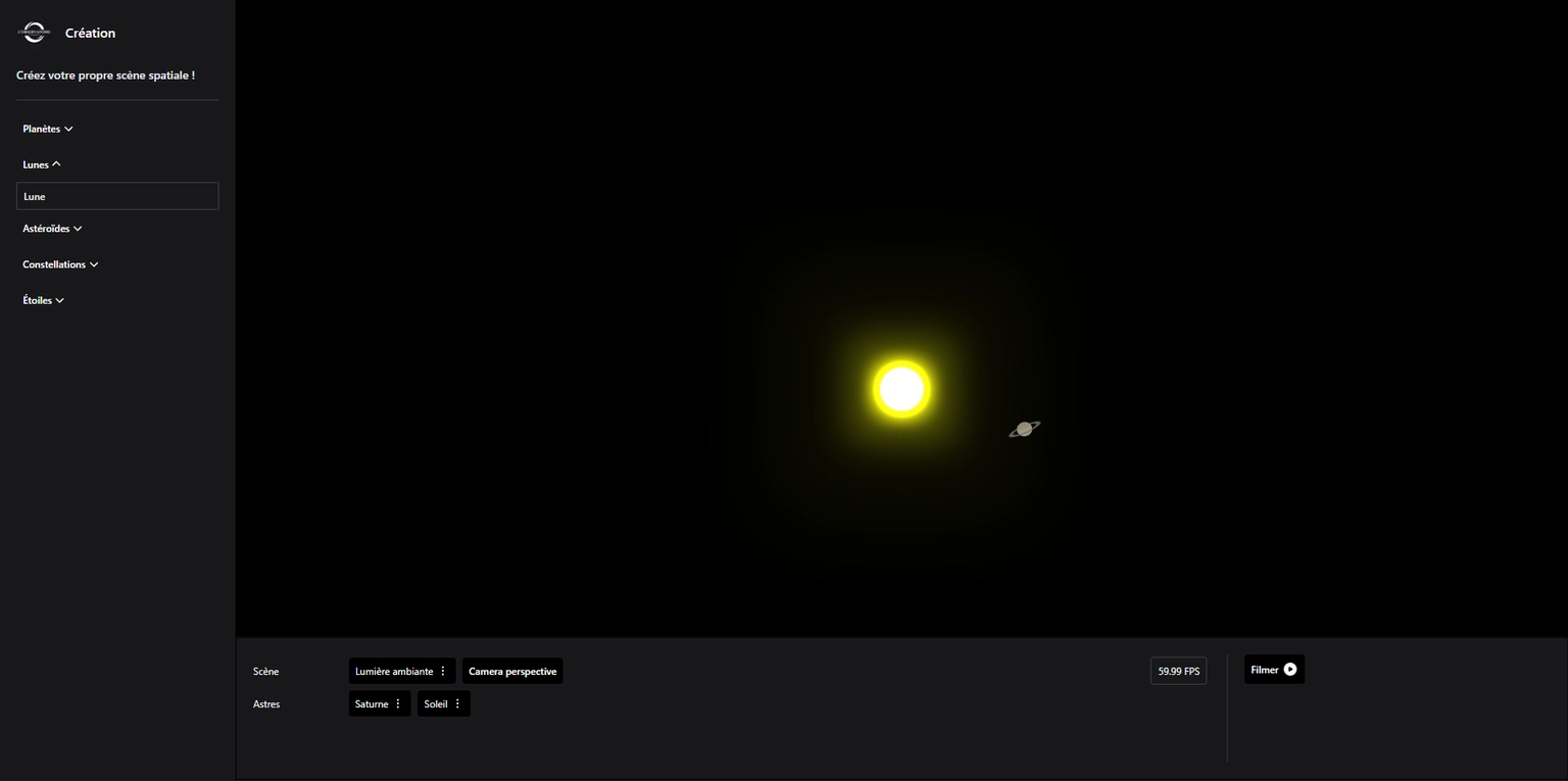 Création spatiale screen